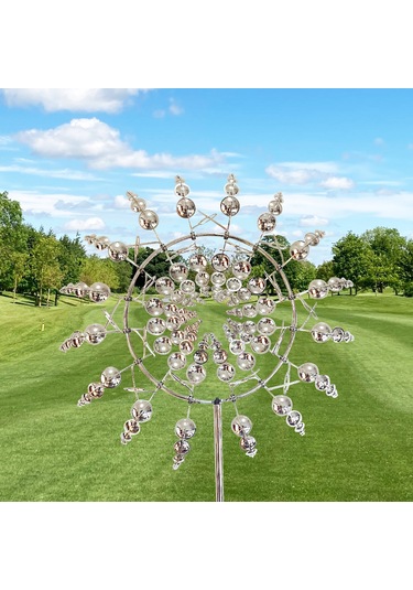 Yunboo Rüzgar Gücüyle Dönen Metal Bahçe Dekorasyonu - 31 Cm Çapında Parlak Rüzgar Gülü