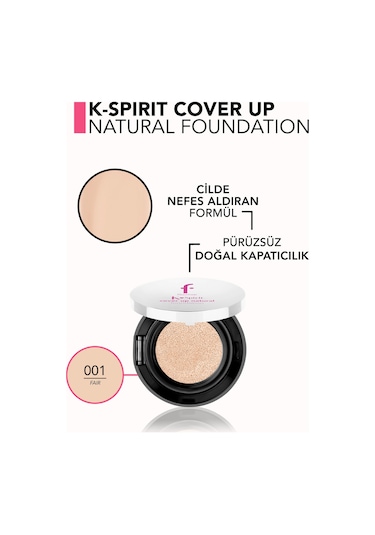 Flormar K-Spirit Cover Up Yüksek Kapatıcı & Uzun Süre Kalıcı Doğal Bitişli Fondöten 001 Fair