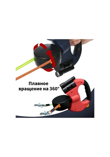 Qingmipy İki Kuyruklu Küçük-orta Köpekler İçin 2'li Otomatik Genişleyen İleğe Led Fenerli Çift Uçlu Köpek İleği