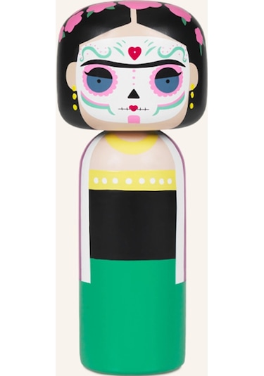 Lucie Kaas El Boyaması Kokeshi Figür, 14,5 Cm Koleksiyon & Figür Siyah