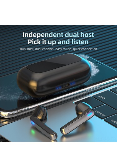 Skycity Bq02 Kablosuz Bluetooth Kulaklık: 5.0 Teknolojisi, Hıfı Ses, Çift Bağımsız Host, Uzun Pil Ömrü, Siyah