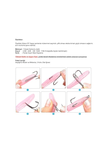 MSO Yüksek Karbonlu Çelik Ikili Balıkçılık Olta İğnesi