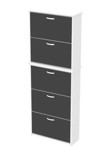 Modilayn Verve Asma Antre 72x194x26 Cm Lik 5 Düşer Kapak 10 Göz Bölmeli Ayakkabılık Antrasit - Beyaz Modilayn Verve Asma Antre 72x194x26 Cm Lik 5 Düşer Kapak 10 Göz Bölmeli Ayakkabılık Antrasit - Beyaz