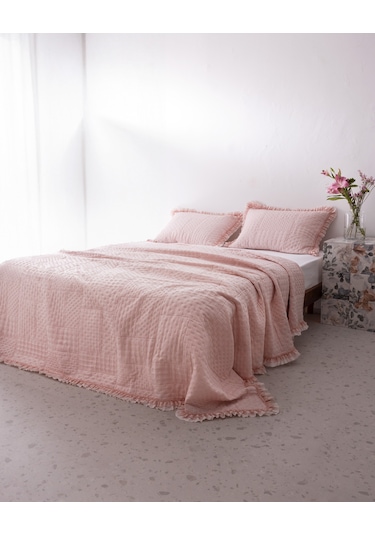 Madame Coco Medus Çift Kişilik Yatak Örtüsü - Pudra Pudra
