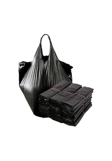 Siyah Atlet Poşet Kulplu Dayanıklı 45x70 Battal Boy 10 KG