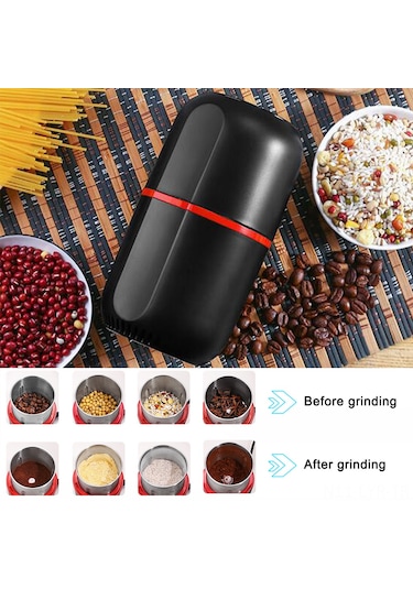 Ranyeek Ev İçi Elektrikli Çekirdek Değirmeni - Çelik Kabuklu, 30000r/dak Hızlı, Kahve, Baharat, Fıstık İçin - Siyah Avrupa Standartı Siyah
