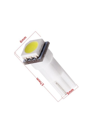 Beyaz 10 Adet T5 1 Smd Kırmızı Dashboard Kama Led Araba Ampul Lamba 74 Dash Led Araba Ampülleri İç Işıklar Araba Işık Kaynağı Park 12v