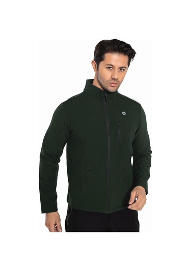 Erkek Yakalı Su İticili Spor Sweatshirt Haki