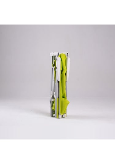 Foldzen Alüminyum Katlanabilir Şezlong Kampet Çantalı Yeni Versiyon Yeşil Sarı