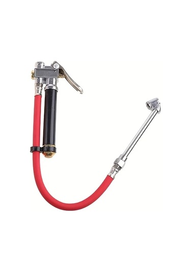 Xuweiwei 1pc Heavy Duty Dual Head Lastik Inflator Gauge 12 Inch Hava Hortumu İle Depolama Kılıfı