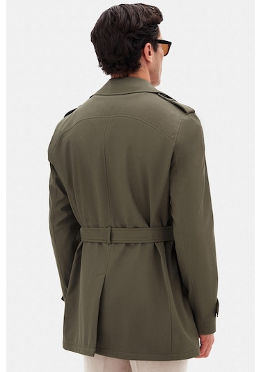 Ds Damat Regular Fit Koyu Haki Apoletli Beli Kemerli Pardösü/trenckot 1hf08ort00013 4620516