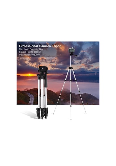 3110 Pro Kamera Tripod Hafif Esnek Taşınabilir Üç Yollu Kafa Sony Canon Nikon İle Uyumlu Çok Renkli