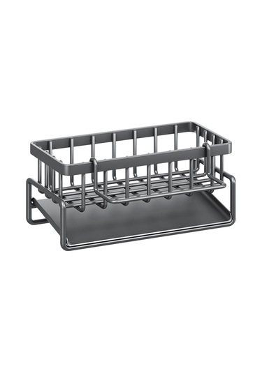 Honmex Gri Paslanmaz Çelik Mutfak Lavabo Organizatörü - Otomatik Su Akışı + Tüyler Çekme Çubuğu Detaylı Depolama Gri