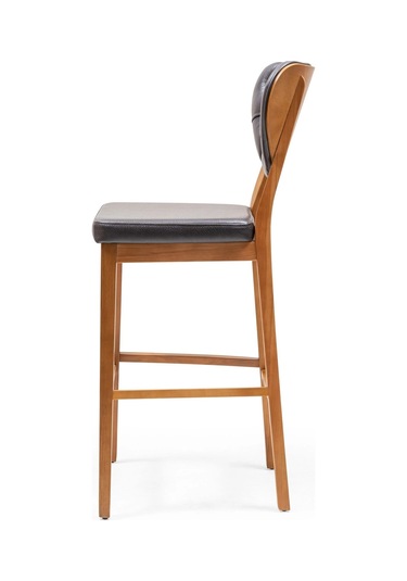 Olivya Ahşap Bar Sandalyesi Gri