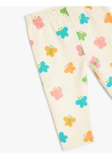 Koton Kelebek Desenli Beli Lastikli Pamuklu Kapri Tayt Bej Desenli 5smg40008ak Ekru Desenli Ekru Koton Kelebek Desenli Beli Lastikli Pamuklu Kapri Tayt Bej Desenli 5smg40008ak Ekru Desenli Ekru