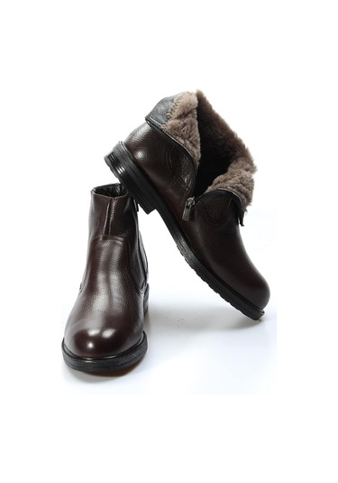 Hakiki Deri Kürklü Erkek Klasik Bot 408kma123 Kahve Floter