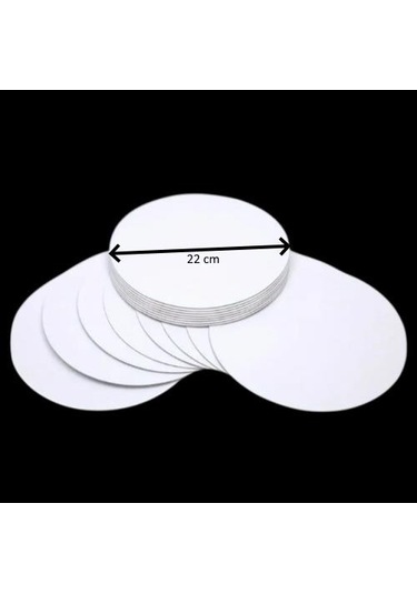 Turta Mendili / Pasta Altlığı Beyaz Yuvarlak 22 Cm 10 Adet Gümüş