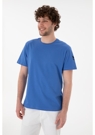 U.S. Polo Assn. Erkek Regular Fit Bisiklet Yaka İndigo Basic Tişört 50305985-VR028 U.S. Polo Assn. Erkek Regular Fit Bisiklet Yaka İndigo Basic Tişört 50305985-VR028
