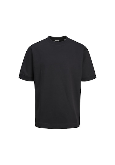 Jack & Jones Erkek Bisiklet Yaka Kısa Kollu Tişört - Deco 12253379 Black Siyah