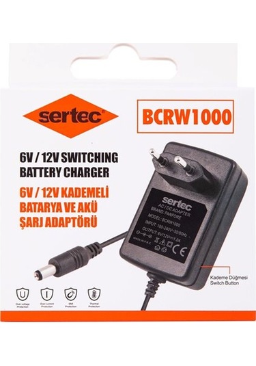 Büro Ev Ofis Kamp İçin 6v/12v 1a Kademeli Batarya Şarj Adaptörü