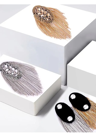 Blucome Pantolon Broşi Takı Süs, Elbiseleri, Ceketleri İçin Epoletler 135702218 Gri