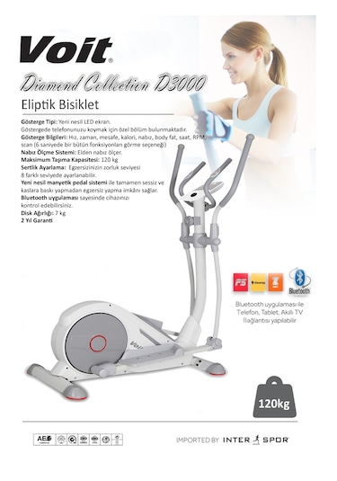 Voit D3000 Diamond Collection Eliptik Bisiklet Beyaz