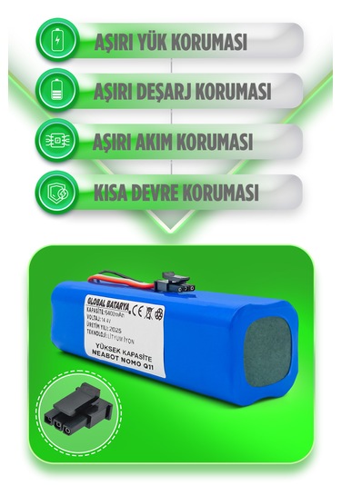 Neabot Nomo Q11 Batarya 6400mah Li-ion Pil