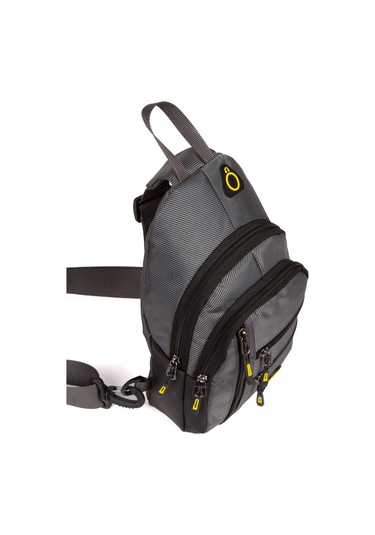 Newish Polo Erkek Kumaş Usb Kulaklık Çıkışlı Bodybag Göğüs Ve Omuz Çantası New172 - Gri