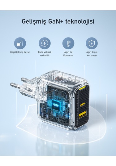 Aohi Magcube 67w 2 Portlu Şarj Adaptörü, 240w 8k Süper Hızlı Şarj/data Kablosu Seti