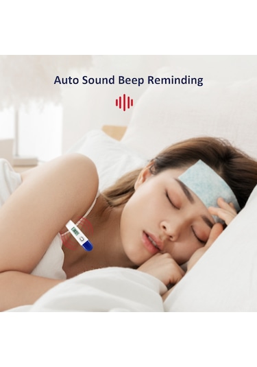 Vkemall Aile İçin Dijital Vücut Sıcaklık Ölçer - Hızlı Ve Doğru Ölçüm - Santigrat/fahrenhayt Dönüştürülebilir - Mavi Beyaz