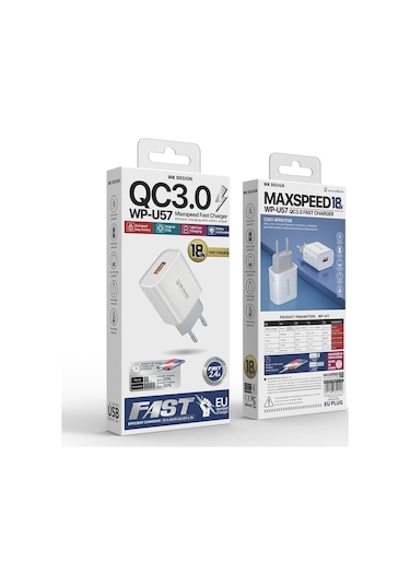 WK WP-U57 Maksimum 18 W QC 3.0 Hızlı Şarj USB Şarj Cihazı