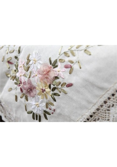 Suntek Nakış Için Baskılı Damgalı Kanaviçe Masa Beyaz Beyaz