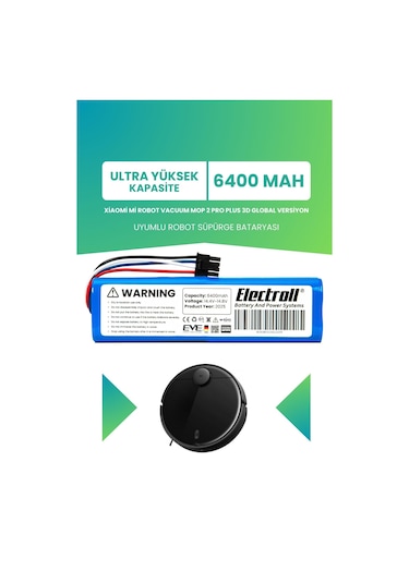 Xiaomi Mi Robot Vacuum Mop 2 Pro Plus 3d Global Versiyon Batarya 6400mah Pil