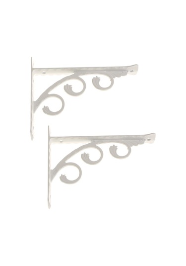 Suntek 2 Adet L Şeklinde Duvara Monte Raf Aparatı Metal 15x20cm Beyaz