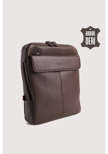 Hakiki Deri Erkek El Çantası Kahverengi Smr9280 Kahverengi