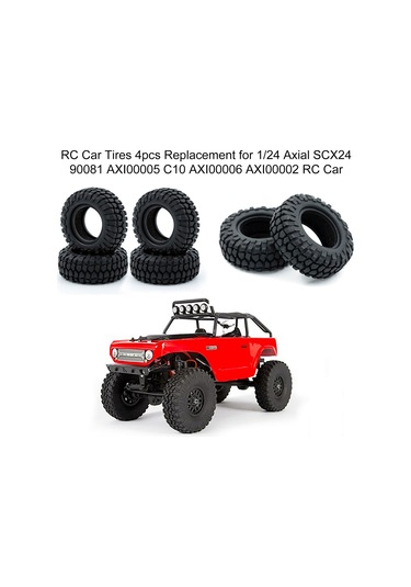 Samdoo 1/24 Axial Scx24 90081 Axı00005 C10 Axı00006 Axı00002 Uyumlu 4 Adet Kauçuk Rc Araba Lastiği C Tipi - 54mm Çap X 18mm Genişlik
