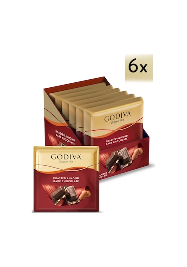 Godiva Bitter Bademli Kare Çikolata 6 x 60 G