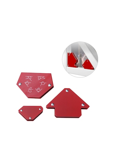 Valkyrie Mıknatıslı Manyetik Gönye Kaynak Tutucu 6'Lı Set Kırmızı