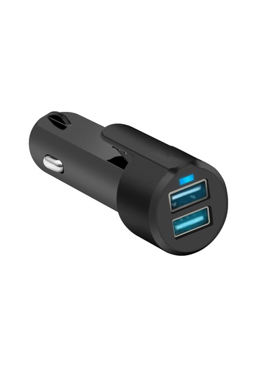 Konesam C5191 Siyah 3.1a Çift Usb Araç Şarj Cihazı - 12-24v Girişli Abs Ve Aluminyum Materyal