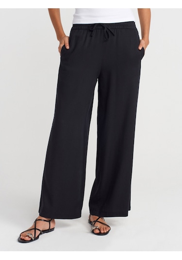 Dilvin 71623 Geniş Paça Pantolon-siyah Siyah