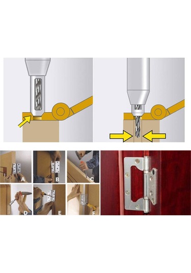 Yaozixia 16 Parça Kendinden Merkezleme Matkap Ucu Seti 1 Altıgen Anahtar İle Ahşap İşleme Pencere Kapı Menteşeleri İçin 16 Parça Yedek Matkap Uçları