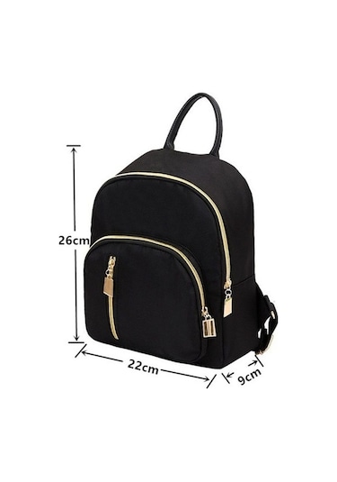 Ganzhoushop Siyah Sırt Sırt Sevimli Oxford Omuz Mini Kız İşlevli Günlük Çok Çantası Çantası Çantası Çantası Black Th Siyah