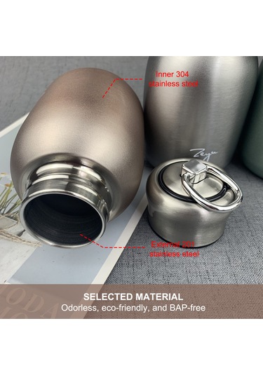 Konesam 304 Çelik Paslanmaz Vakumlu Isı Saklama Bardak, 300ml Hafif Taşınabilir, Kadınlar İçin Mat Sürat, Güneş Altı Su İçimi, Silver