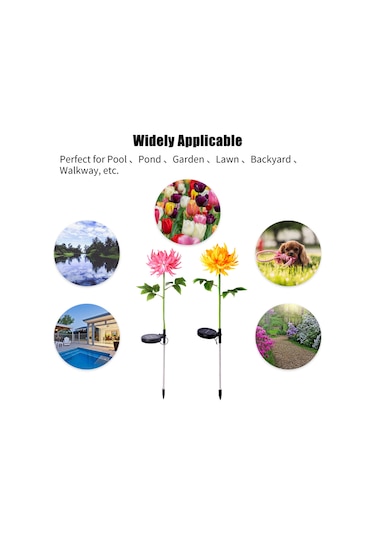 Dofolink Otomatik Aydınlatma Sarı Gül Şekilli Güneş Enerjili Bahçe Lambası - Ip44 Su Geçirmez, Kolay Kurulum Sarı