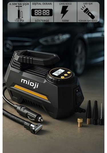 Mioji Mio 10 Taşınabilir 150PSI 12V 120 W Araç Hava Kompresörü Araba Lastik Hava Pompası