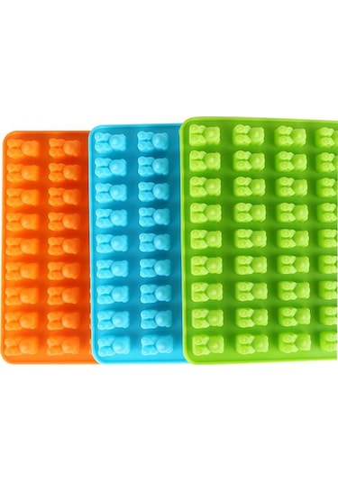 Yeşil Silikon Sakızlı Ayı Çikolata Kalıp Şeker Makinesi Buz Kalıbı Jöle Kalıpları 50 Kavite Bakeware Kek Araçları Mutfak Alet