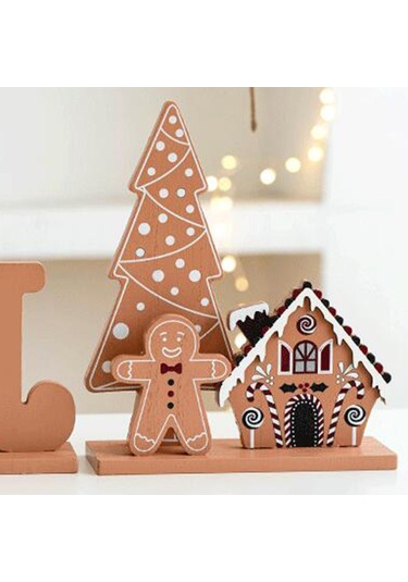 Suntek Yılbaşı Ahşap Masa Dekorasyonu Tatil 19x6x23cm-ağaç