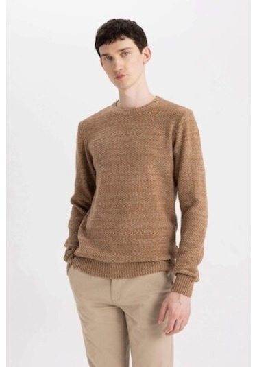 Defacto Standart Fit Normal Kesim Bisiklet Yaka Dokulu Basic Düz Triko Kazak R1175AZ24WNBN153 Kahverengi Defacto Standart Fit Normal Kesim Bisiklet Yaka Dokulu Basic Düz Triko Kazak R1175AZ24WNBN153 Kahverengi