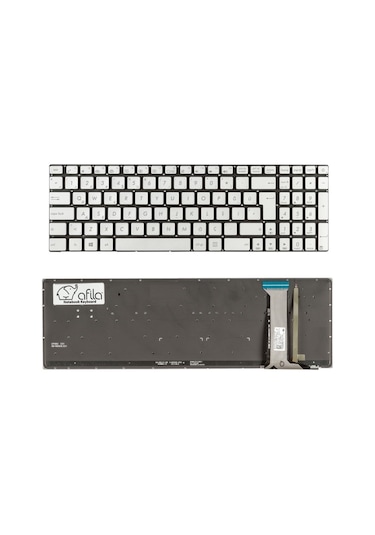 Asus Uyumlu N551, N551V, N551J Serisi Notebook Klavyesi - Gri Tr Işıklı
