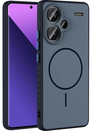 Redmi Note 13 Pro Plus 5g Kılıf M-safe Şarj Özellikli Zore Tea Kapak - Lacivert Lacivert